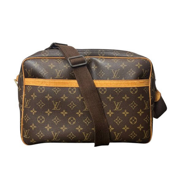 Louis Vuitton 2005 Brown Monogram Double Zip Compartment Reporter Bag GM - Picture 1 of 14